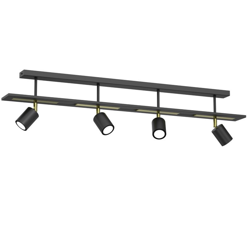 Lampa sufitowa Luminex Ordea czarny mat-złoty połysk Listwa z lampami 4 x GU10 x 8W wym: 24 x 102 x 9 cm - 1 szt.