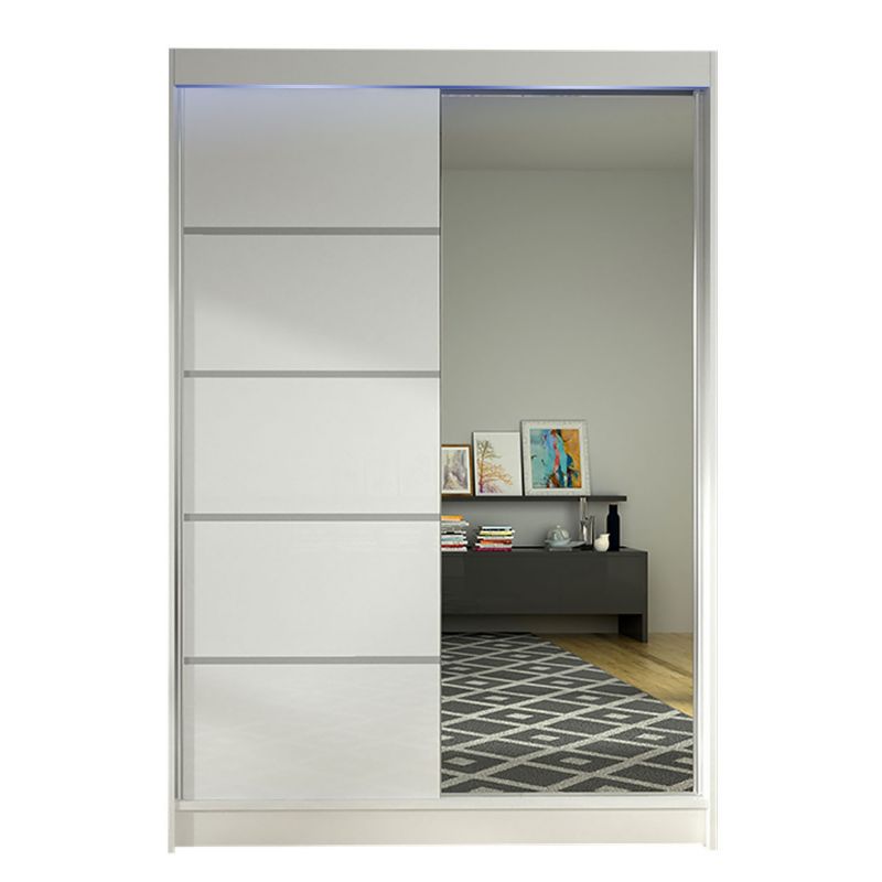 Szafa MIRJAN 24 z drzwiami przesuwnymi Lino III z oświetleniem RGB biały 1 szt.