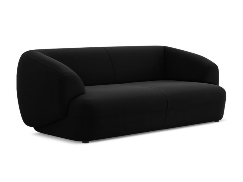 Kanapa 3-osobowa LaMiaSofa RIMINI z tkaniny welwetowej 212x98 cm czarny 1 szt.