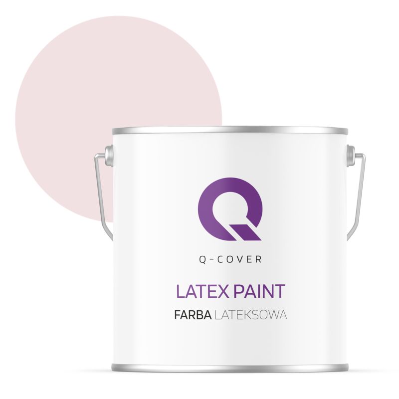 Farba Lateksowa Do Ścian i Sufitów Q-Cover Biel złamana w róż H3678 Głęboki Mat 5L