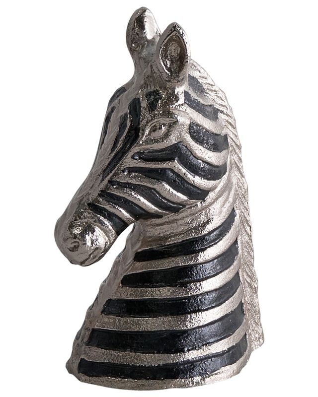 Figurka dekoracyjna Zebra Zagora Metal Czarny/ srebrny 1 szt.