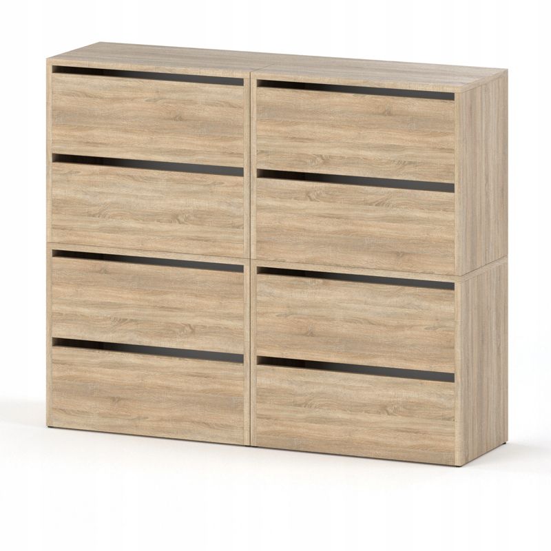 Duża Szafka Na Buty Stiv-Meble 8 Drzwi 4 Moduły 120Cm Dąb Sonoma 120X36X100 Cm 1Szt.