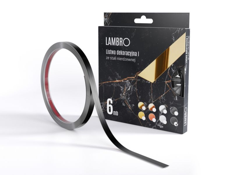 Listwa dekoracyjna samoprzylepna Lambro czarny mat 1 x 600 cm 1 szt.