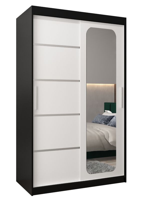 Szafa przesuwna Garderoba Abiks PROMO V2 120 czarny/biały 1 szt.