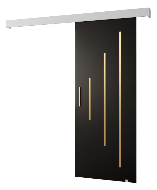 Drzwi przesuwne naścienne Abiks SALWADOR Y 90 czarny mat + biały mat + złoty 1 szt.