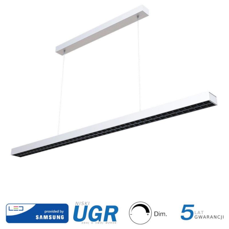 Lampa wisząca V-TAC 22463 biała wym: 5 x 117,9 x 6,4 cm wbudowany LED 60W 1 szt.