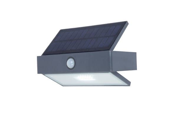 Kinkiet solarny z czujnikiem Lutec Arrow szaro-biały LED 2.3W 5000K 180lm IP44 wym: 10,9 x 17,6 x 7,4 cm - 1 szt.