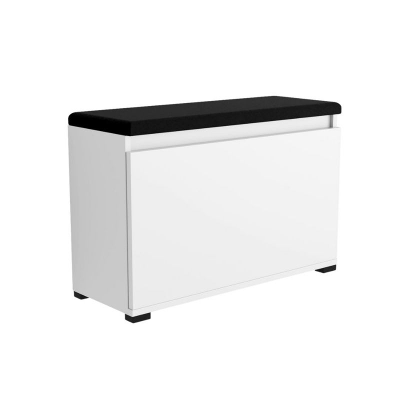 Szafka Do Przedpokoju SKXMeble Stojąca Na Buty z Siedziskiem Nova Biały 45x130x30x28 1szt.