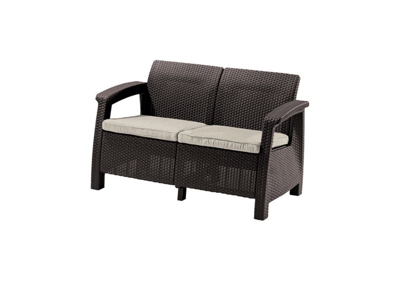 Sofa ogrodowa Keter Corfu Love Seat 2-osobowa brąz, 1 szt.