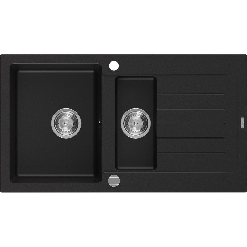 Zlewozmywak wpuszczany Mexen Matias 1,5-komorowy czarny nakrapiany 900 x 505 mm - 6502901505-76 1 szt.