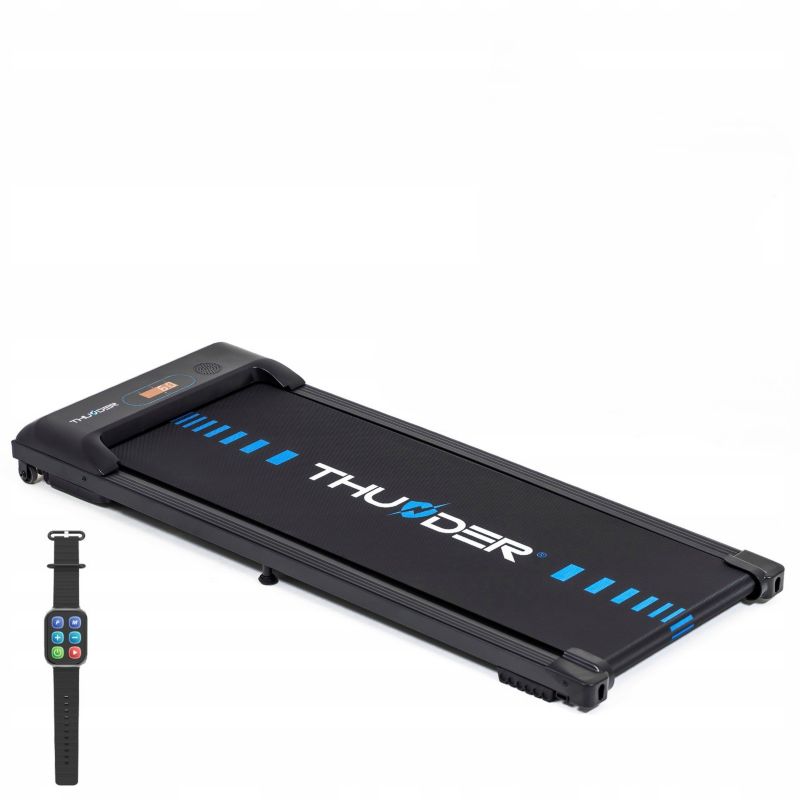 Bieżnia elektryczna THUNDER IDEA-BLACK 6 km/h walkingpad pod biurko Bluetooth zegarek LED 1szt.