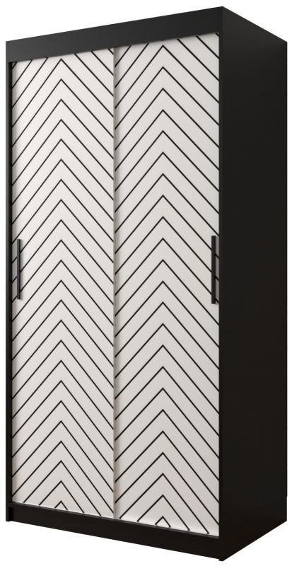 Szafa przesuwna Garderoba Abiks Jodełka 1 100 czarny + biały 1 szt.