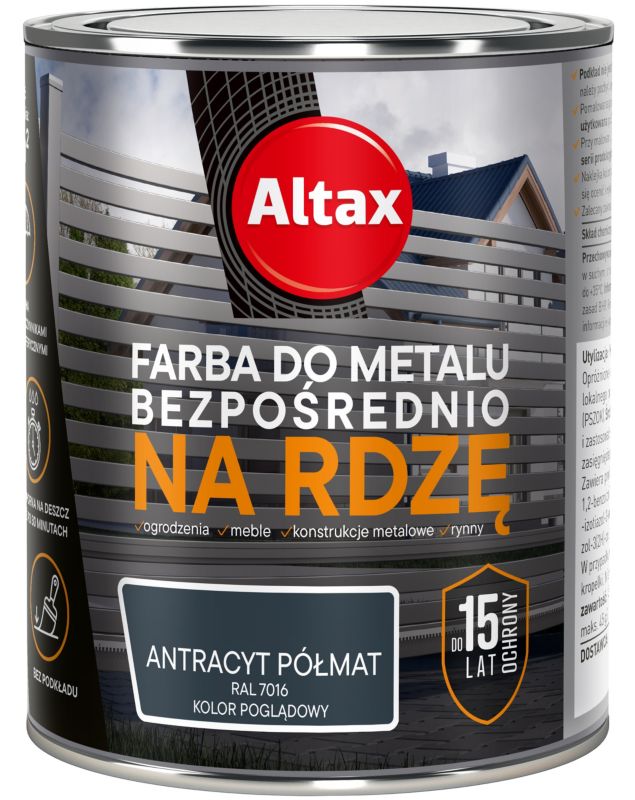Farba antykorozyjna Altax antracyt półmat 0,75 l