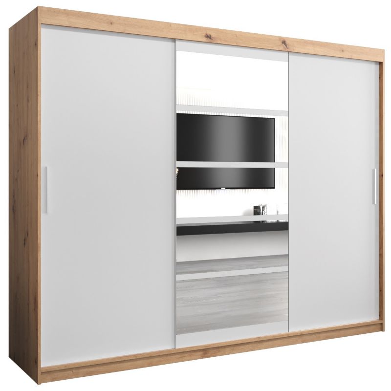 Szafa przesuwna Abiks ROMA 1 250 artisan + biały mat 1 szt.