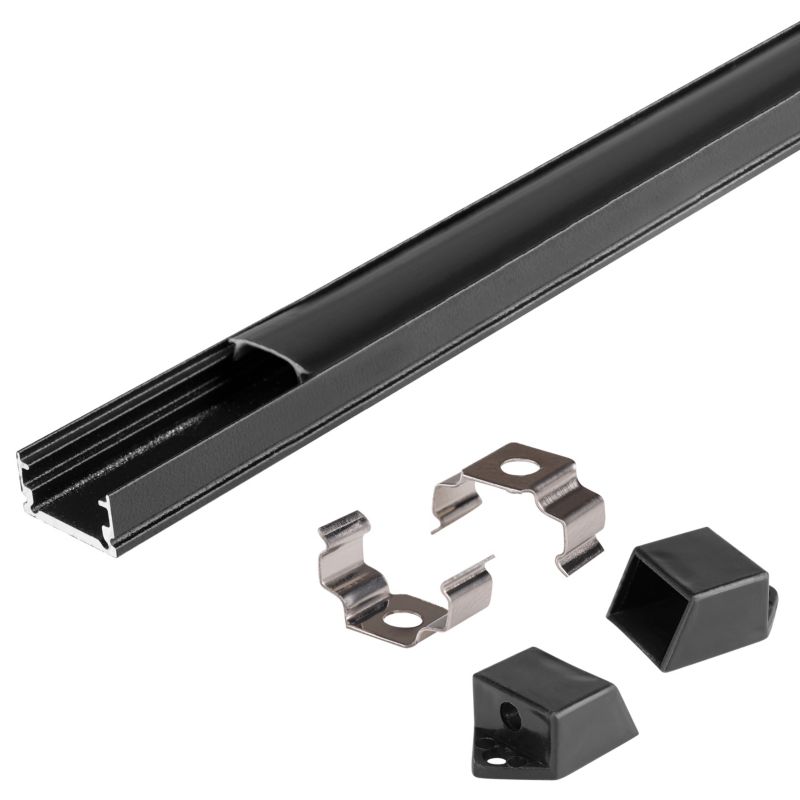 Profil LED XUDO Slim 2m Czarny z kloszem czarnym 1 szt.