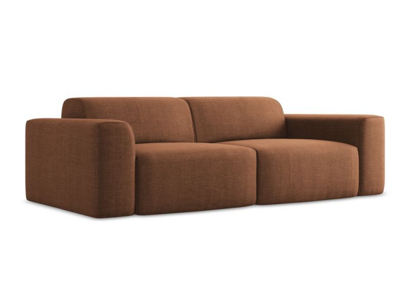 3-osobowa kanapa modułowa LaMiaSofa BOVA z tkaniny strukturalnej 240x104 cm terakota 1 szt.