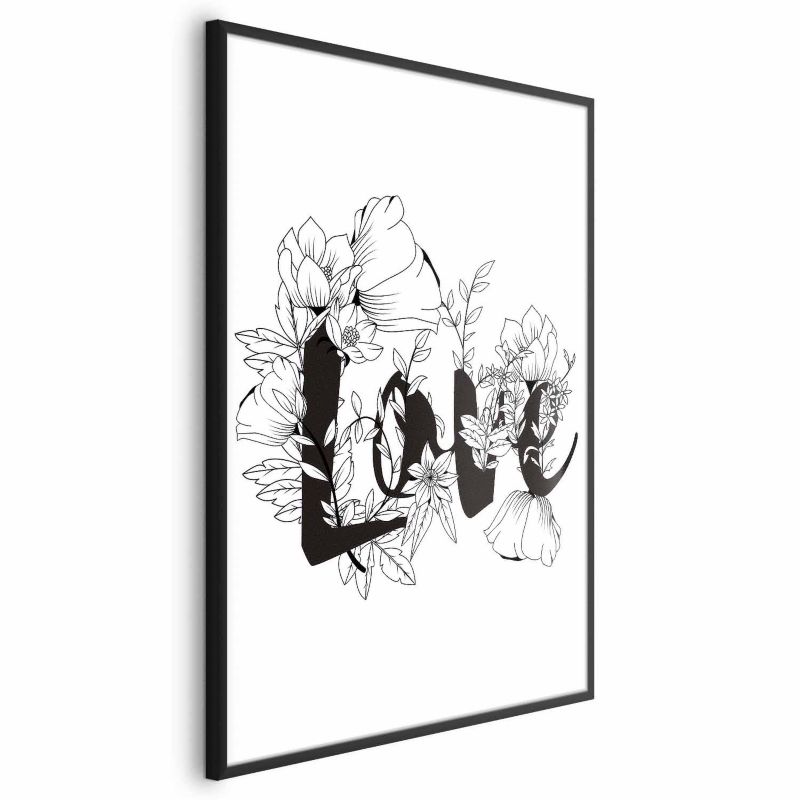 Plakat Artgeist Love w kwiatach 60x90 cm z ramą czarną 1 szt