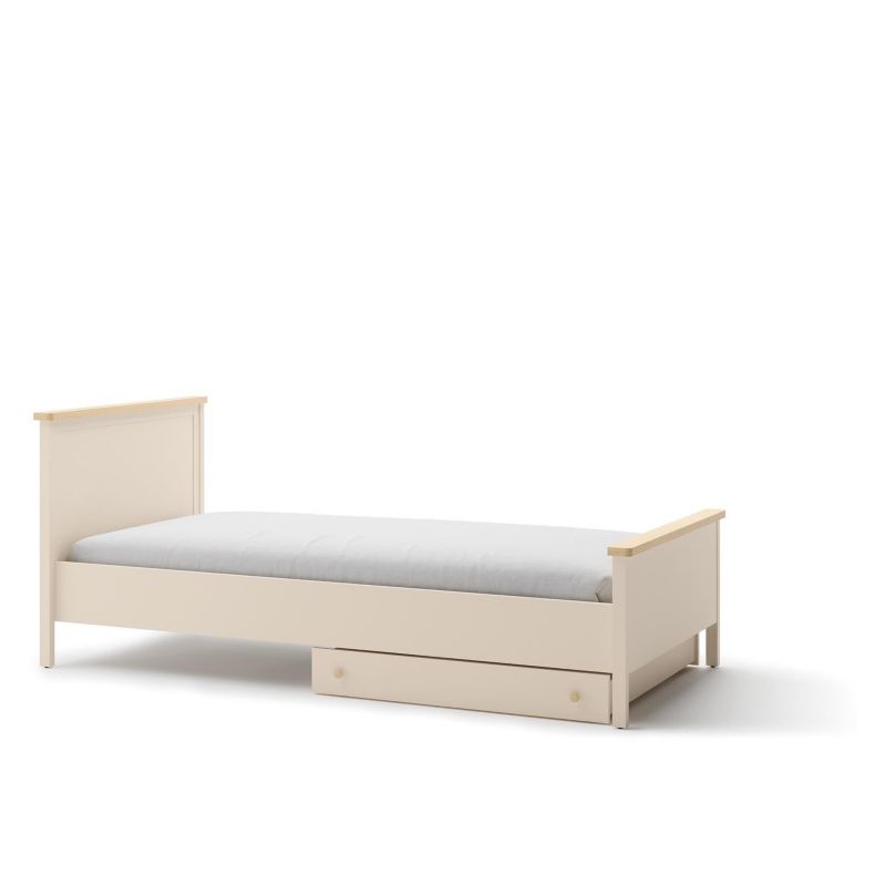 Łóżko Bettso Story jednoosobowe 90 z materacem i 2 szufladami w odcieniu beżu piaskowego 1szt.