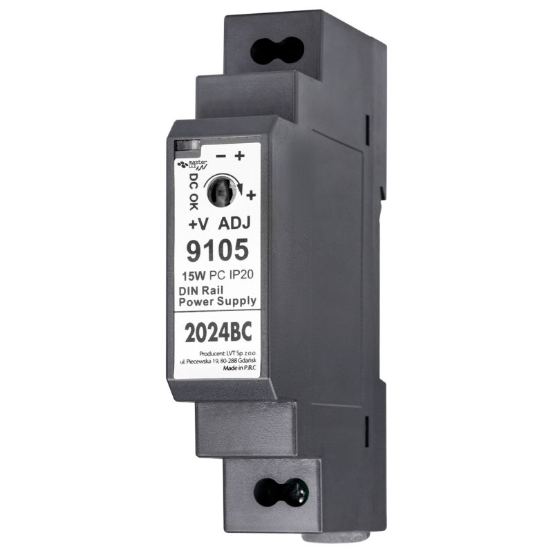 Zasilacz LED MasterLED na szynę DIN 12V 15W 1.25A IP20 18x58.5x92.5 mm 1 szt.