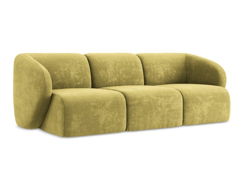 3-osobowa kanapa modułowa LaMiaSofa CERVO z tkaniny szenilowej 244x94 cm limonkowy 1 szt.