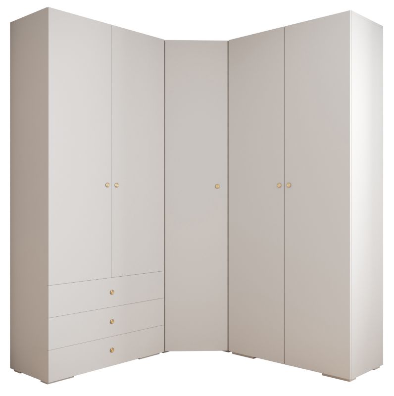 Garderoba wysoka do przedpokoju Abiks INOVA 2 Z1 biały+złoty 1 szt.