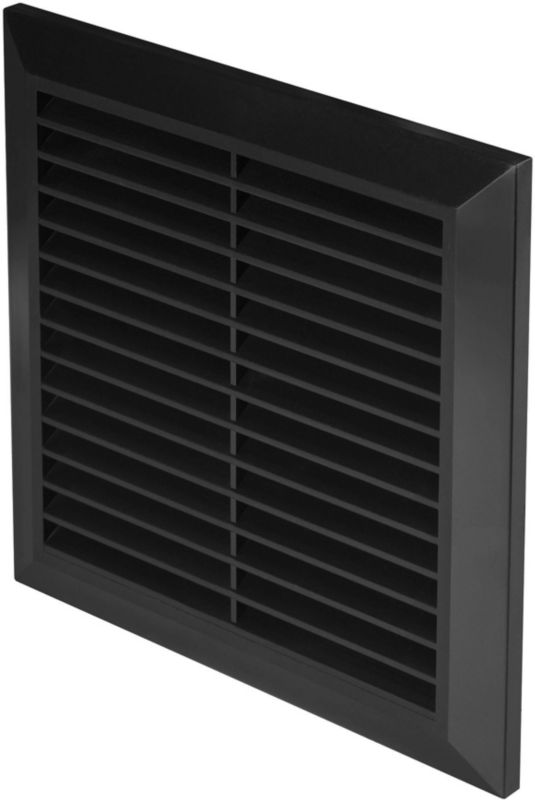 Kratka Wentylacyjna Awenta Classic 200x200 mm Czarna z Siatką Przeciw Insektom 1 szt.