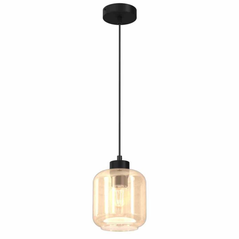 Lampa wisząca Milagro Sombra 3701 czarno-herbaciany szerokość 16 cm 1xE27 x 60W 1 szt.