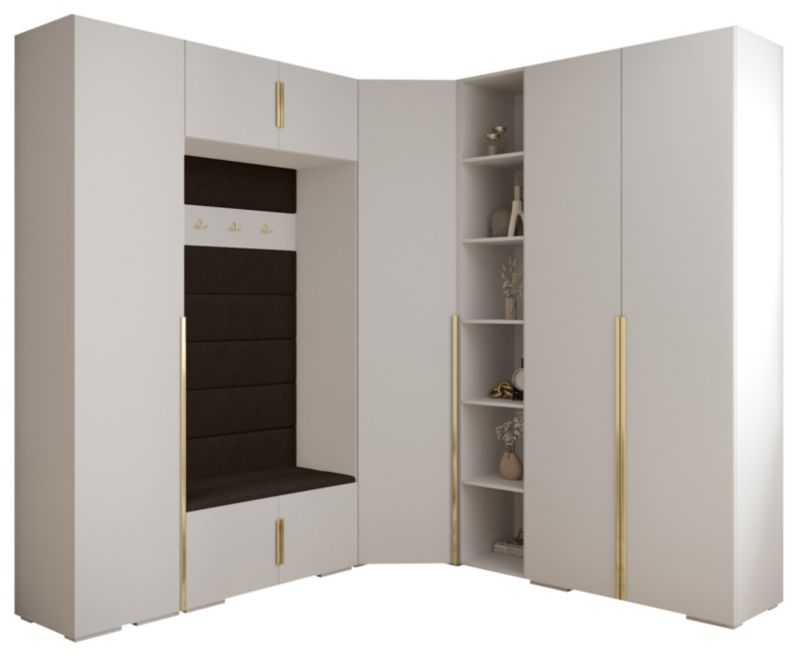 Garderoba do przedpokoju Abiks INOVA 1 Z2 biały+złoty+manila04 1szt.