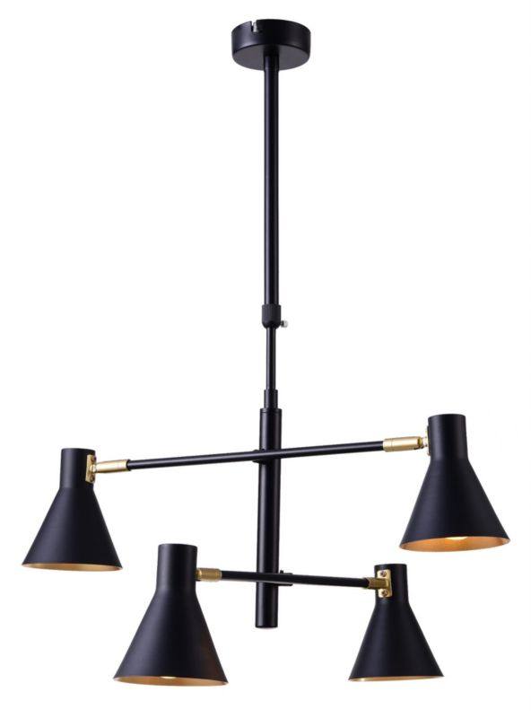 Żyrandol Candellux Less czarno-złoty wym: 65 x 56 x 56 cm 4xE14 x 40W 1 szt.