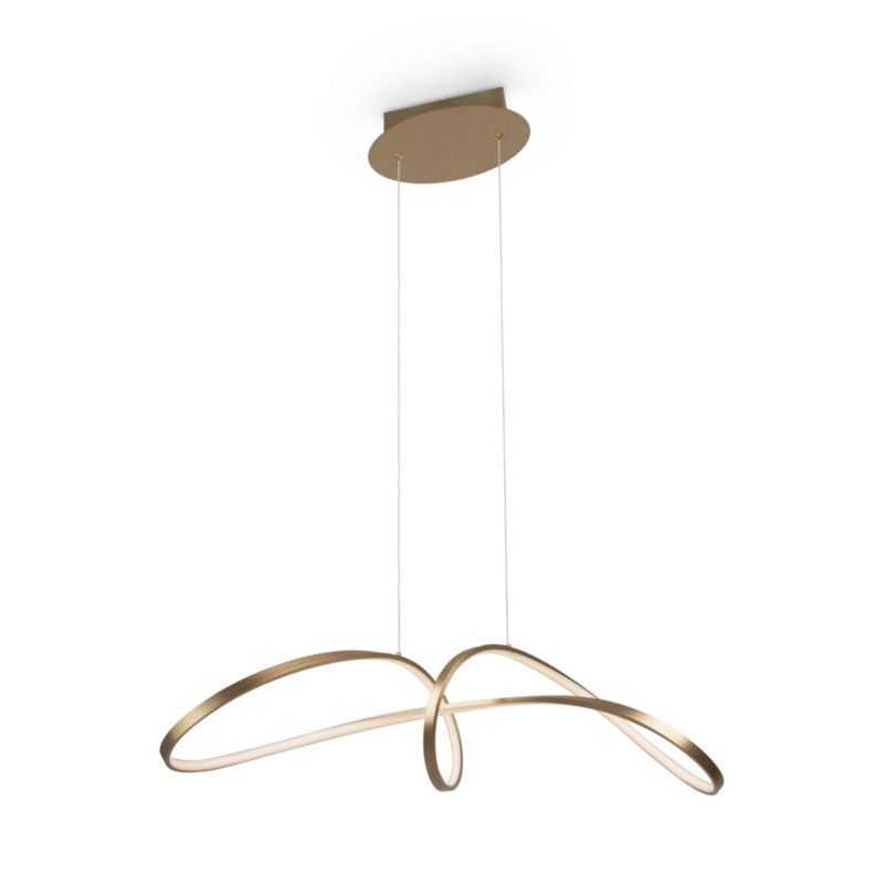 Lampa wisząca Maytoni Curve mosiężno-złota wym: 29 x 23 x 93 cm wbudowany LED 42W 1 szt.