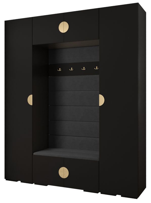 Garderoba do przedpokoju Abiks INOVA 4 Z13 czarny+złoty+manila18 1 szt.