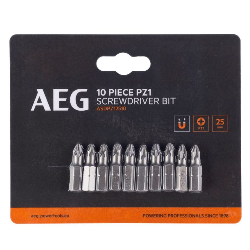Zestaw Bitów AEG Ballistic Series 25mm PZ1 Pozidriv SDriver 10 elementów 1 szt.