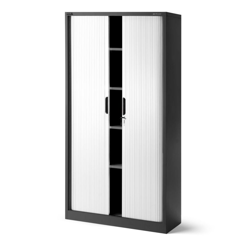 Szafa metalowa biurowa z roletą Jan Nowak Damian 185x90x45 cm antracytowo-biała 1 szt