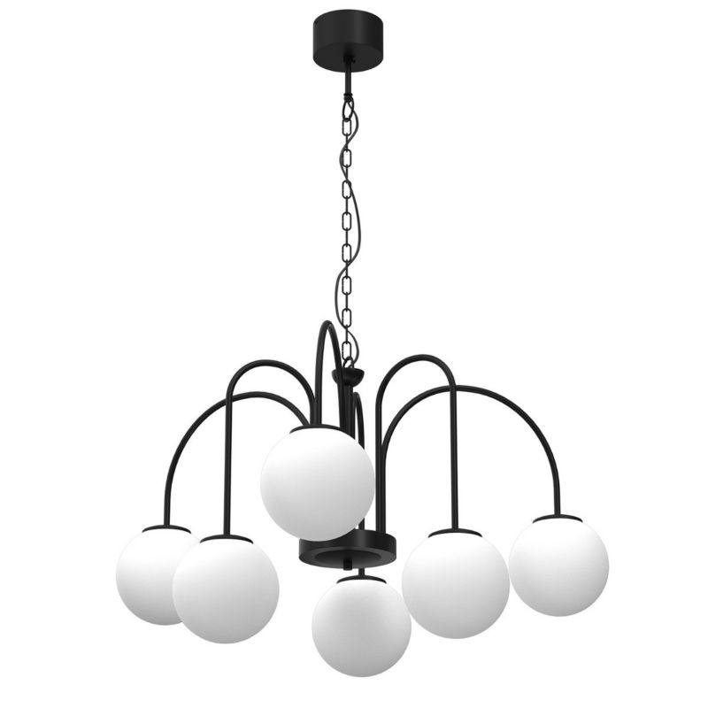 Lampa wisząca Luminex Cambridge czarny matowa-biała wym: 120 x 65 x 65 cm 6xE14 x 15W 1 szt.