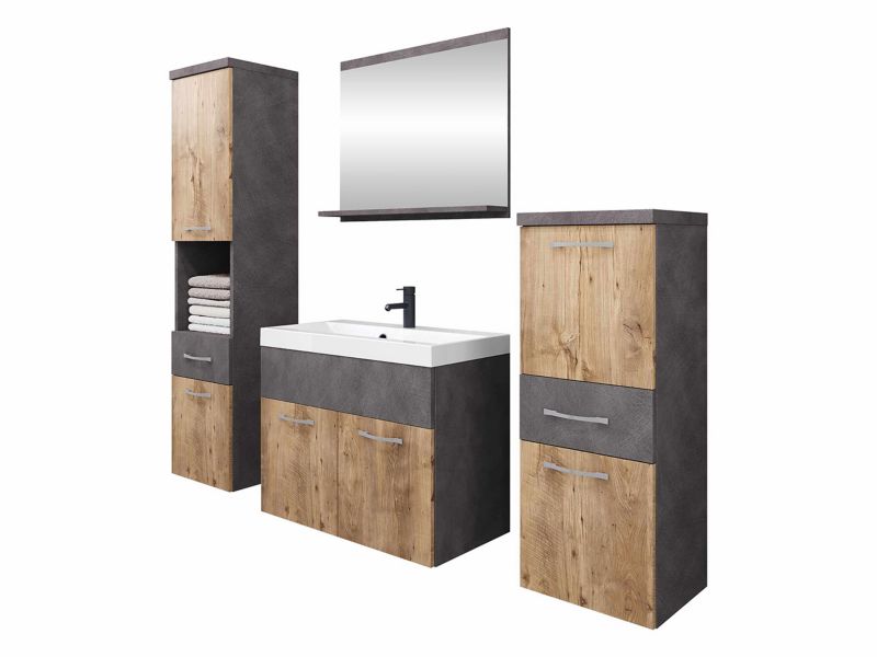 Meble łazienkowe MIRJAN 24 Alba I matera + kastanien breslau 1 kpl.