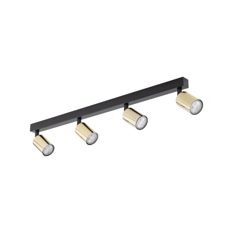 Spot TK-Lighting Top czarna listwa regulowana złote lśniące 4x gu10 - 1szt.