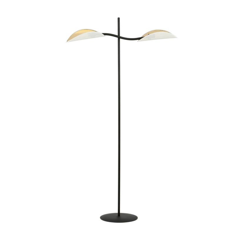 Lampa podłogowa stojąca Emibig Lotus czarno-biała 2 x E14 x 10W wym: 150 x 69 cm - 1 szt.