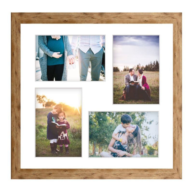 Ramka kwadratowa na 4 zdjęcia Hekla 34x34x4 MDF galeria naturalny 1szt.