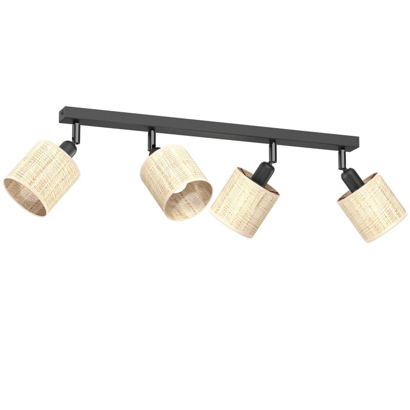 Lampa sufitowa Luminex Rattan Spot kremowo-czarny mat Listwa z lampami 4 x E14 x 15W wym: 20 x 65 x 10 cm - 1 szt.