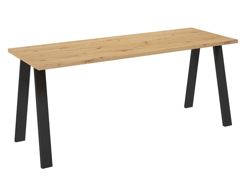 Stół industrialny MIRJAN 24 Kleo 185x67 dąb artisan / czarny 1 szt.
