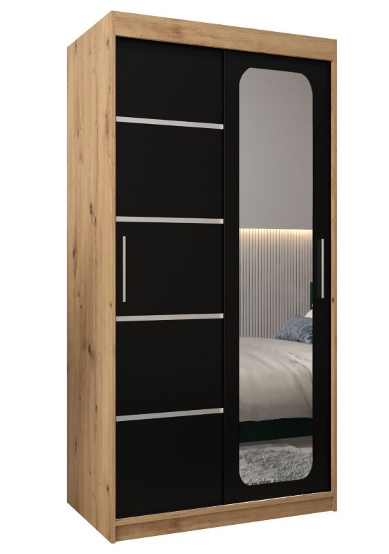 Szafa przesuwna Garderoba Abiks PROMO V2 100 artisan/czarny 1 szt.