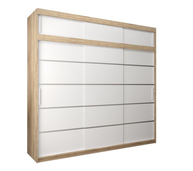 Szafa przesuwna Abiks Verona 1 250 sonoma + biały z nadstawką 1 szt.