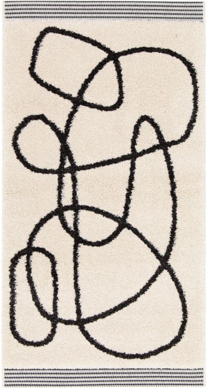 Dywan GoodHome Chios L 80 x 150 cm biały / czarny