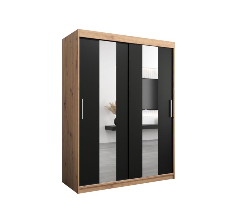 Szafa przesuwna Garderoba Abiks POLE 150 artisan/czarny 1 szt.