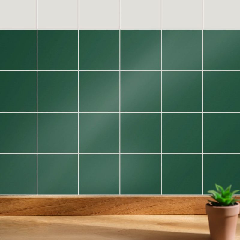 Naklejki na kafelki Wallfluent 20x20 cm Kolor Ciemnozielony samoprzylepna folia 24 szt.