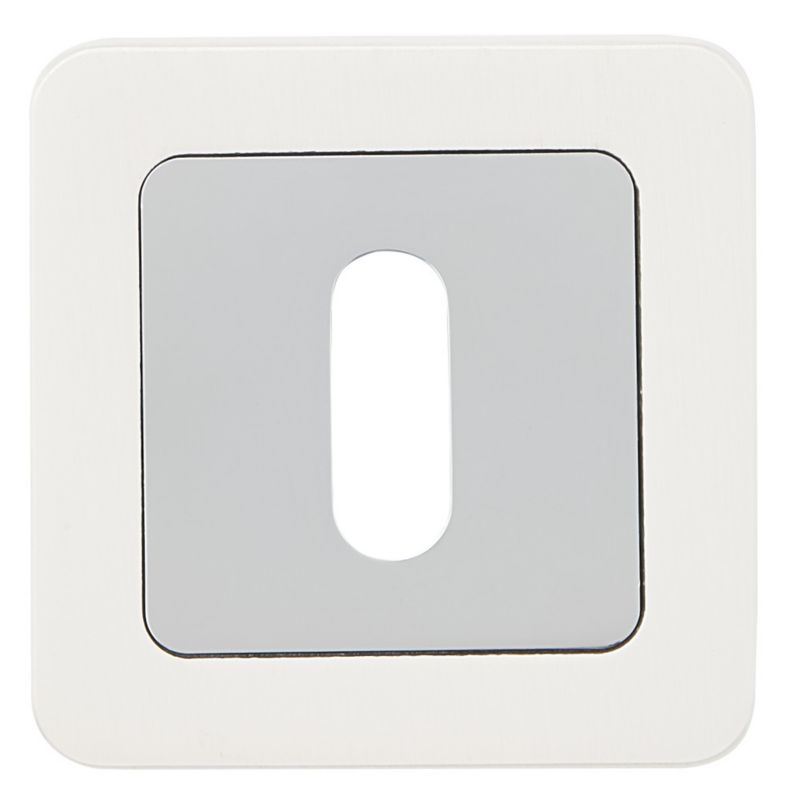 Szyld drzwiowy Metalbud zaokrąglony na klucz srebro satynowe