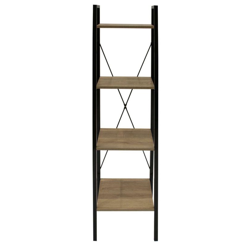 Regał metalowy otwarty Cilyan M na książki i dekoracje INTESI czarny styl industrialny 1 szt.