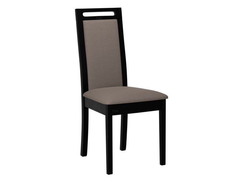 Krzesło MIRJAN 24 tapicerowane Roma VI czarny/brązowa plecionka 1 szt.