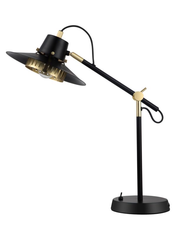 Lampa stołowa GoodHome Delagoa 1-punktowa E27 czarna