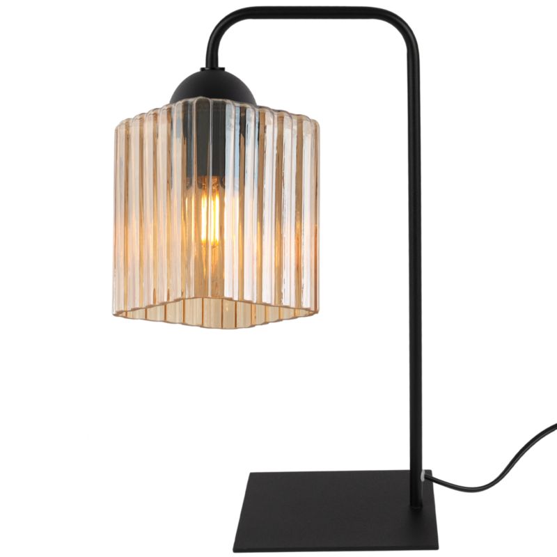 Lampa stołowa nocna Light Home Riffle 1x E27 60W czarny/miodowy 1szt.